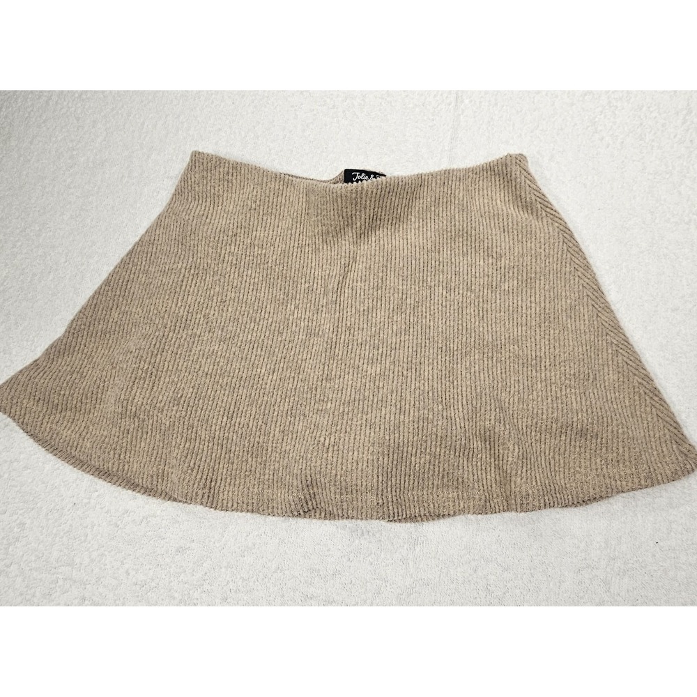 JOLIE & JOY Women's Beige Ribbed Knit Mini Skirt – Size Medium